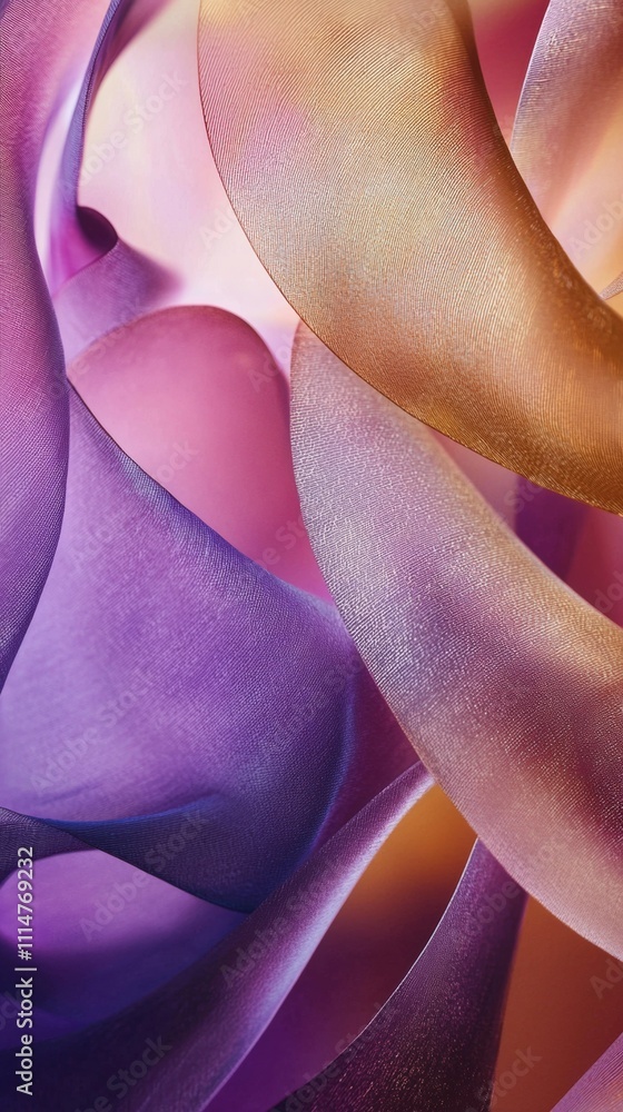 Poster smooth and elegant colorful transparent fabric creating a mesmerizing abstract composition with flow