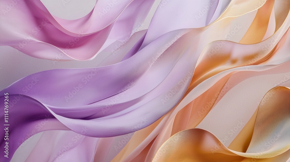 Poster smooth, elegant fabric drapes and flows, forming graceful curves and folds in a mesmerizing display 