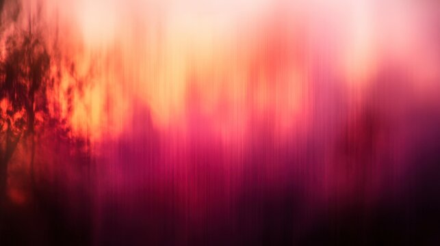 Blurred Sunset Landscape, Warm Tones, Abstract Art