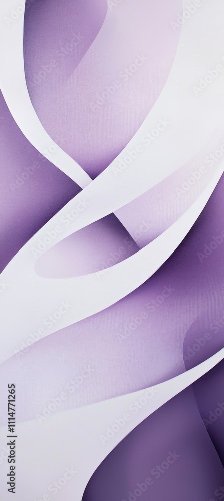 Aufkleber intertwining smooth purple and white abstract lines create a mesmerizing background, enhancing moder