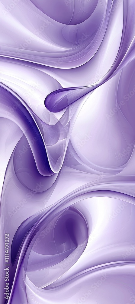 Poster flowing abstract purple waves create dynamic shapes, forming an engaging design that radiates motion