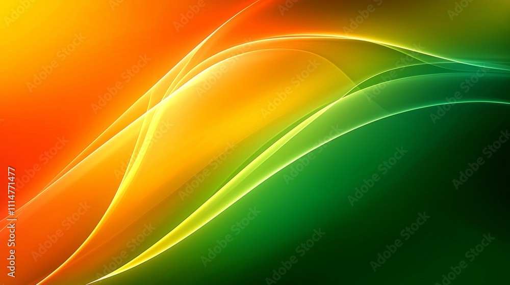Aufkleber smooth and flowing lines create a dynamic and energetic composition, blending warm orange and yellow