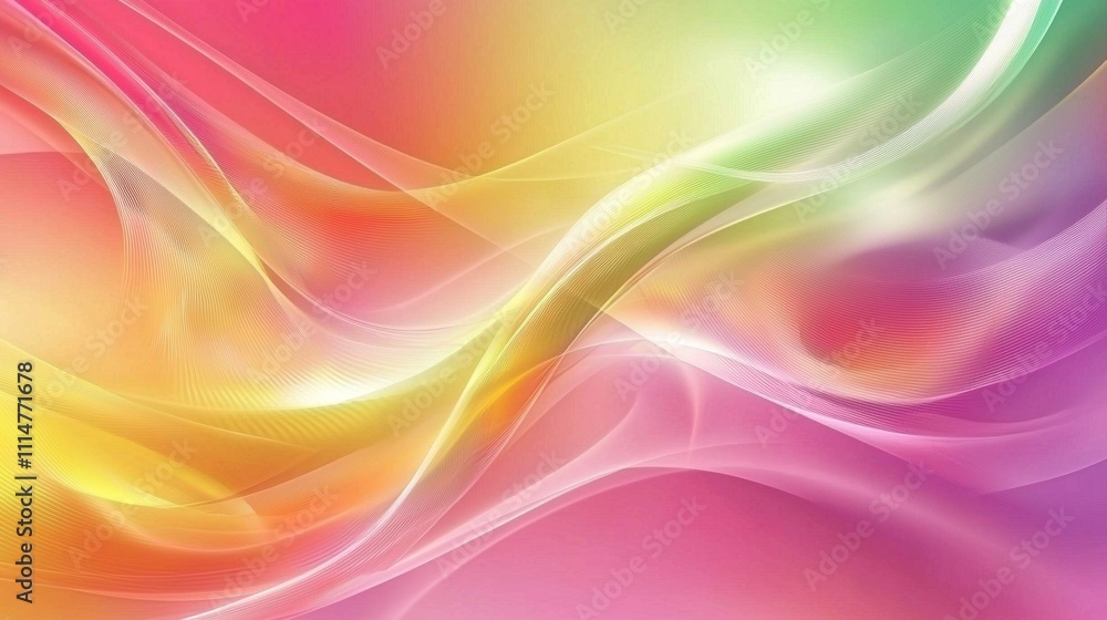 Poster smooth, vibrant waves create a dynamic and colorful abstract composition, blending seamlessly with a