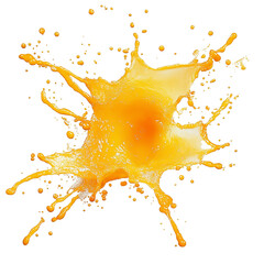 Dynamic Orange Juice Splash on Transparent Background