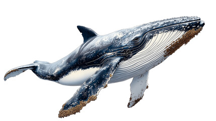 Fototapeta premium Detailed Illustration of a Humpback Whale on a Transparent Background