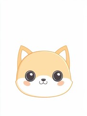 Obraz premium Adorable cartoon fox cub with big eyes and a sweet smile, perfect for children's illustrations, greeting cards, or any project needing a touch of kawaii charm