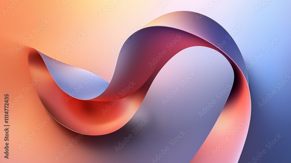 Poster colorful ribbon twists and turns in a graceful dance, its smooth curves creating a mesmerizing visua