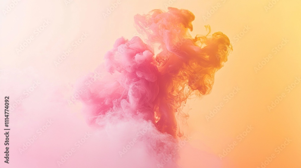 Aufkleber colorful ink clouds are swirling together, creating a mesmerizing abstract visual against a gradient