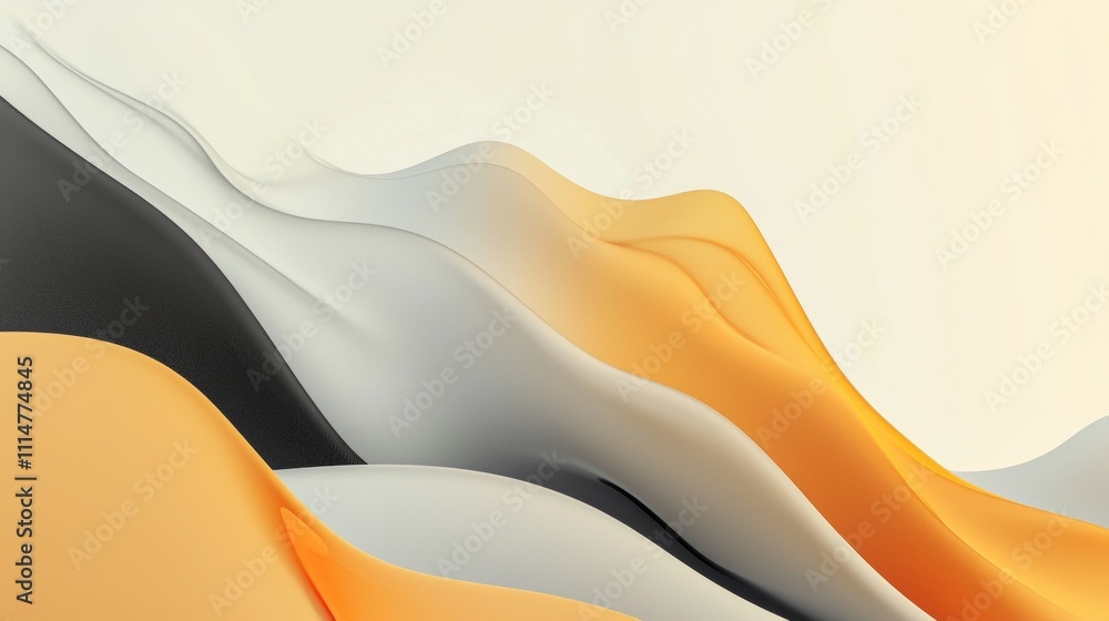 Aufkleber smooth elegant waves creating an abstract background design with flowing lines in orange, grey and b