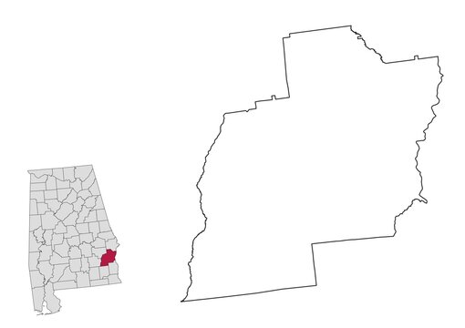 Barbour county map, Alabama state
