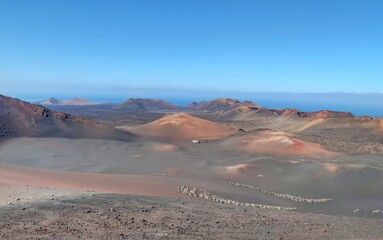 volcans du parc national de Timanfaya sur l'île de Lanzarote aux canaries en Espagne
