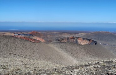 volcans du parc national de Timanfaya sur l'île de Lanzarote aux canaries en Espagne