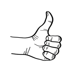 illustration of thumb indicating ok or okay or agree gesture. vector