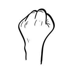 illustration of clenched hands. gesture symbol of resistance, hands raised. fist hand. vector