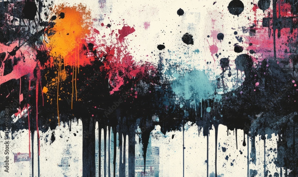 Poster grunge urban background with ink blots.convert your image to a rough effect by overlaying it over yo