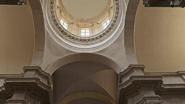 DUBROVNIK, CROATIA - MAY 18, 2024: Tilt-interior dome Saint Blaise Church. Saint Blaise, identified by medieval Slavs with the pagan god Veles, is the patron saint of the city of Dubrovnik