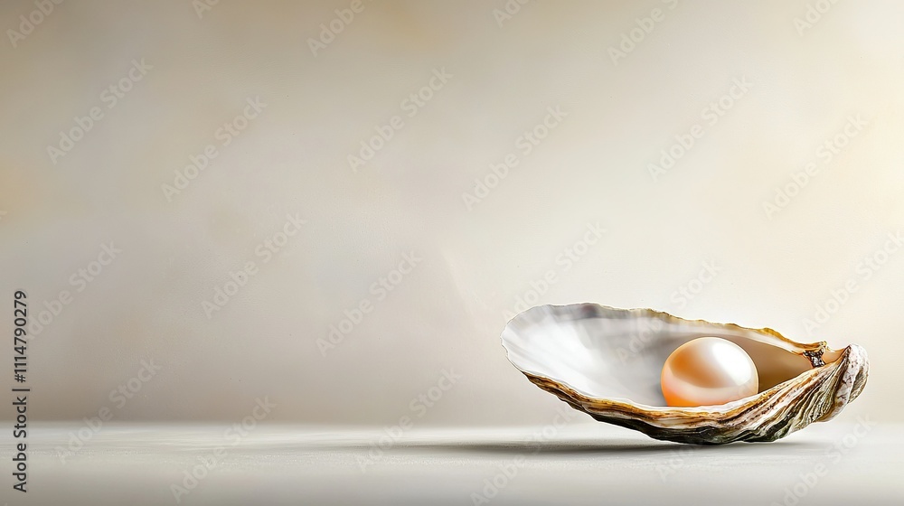 Poster a close-up of a shell containing an egg on a white surface with a light background