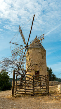 Traditional windmill in Moli de sa Planeta Andratx, Mallorca
