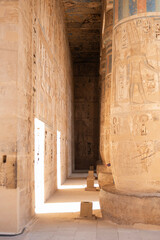 Egyptiam temple, temple luxor. Columns in luxor temple.