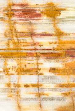 Close-up view of layered chalcedony with parallel banding
