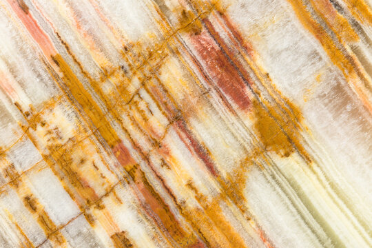 Close-up view of layered chalcedony with parallel banding