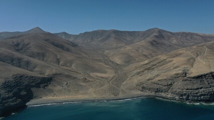 survol de playa quemada à Lanzarote, canaries, Espagne	