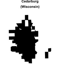 Fototapeta premium Cedarburg (Wisconsin) blank outline map