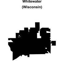 Whitewater (Wisconsin) blank outline map