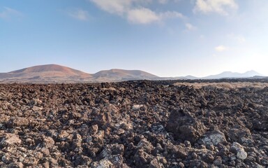 plages volcaniques à Lanzarote (Orzola), canaries, Espagne	