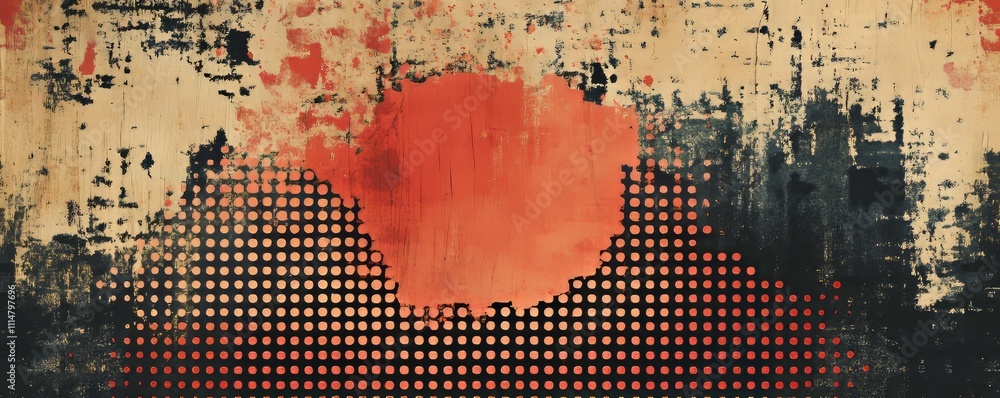 Poster this classic design has an old grunge dotted background with an abstract distress frame. it has a ha