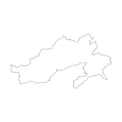 Fototapeta premium Arunachal Pradesh state blank outline map