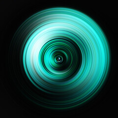 Colorful radial motion effect. Abstract rounded background. Color curves and sphere.