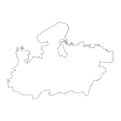 Fototapeta premium Madhya Pradesh state blank outline map
