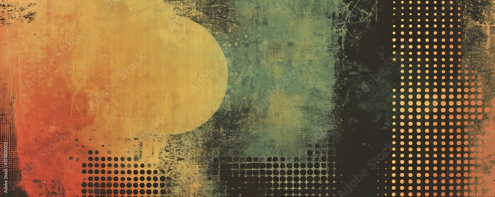 Poster this classic design has an old grunge dotted background with an abstract distress frame. it has a ha