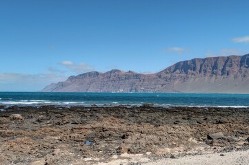 plage de la caleta de Famara, lanzarote, canaries, espagne