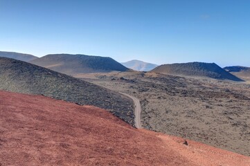 volcans du parc national de Timanfaya sur l'île de Lanzarote aux canaries en Espagne
