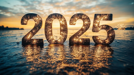 Podświetlany napis 2025 na Nowy Rok  © Silent26