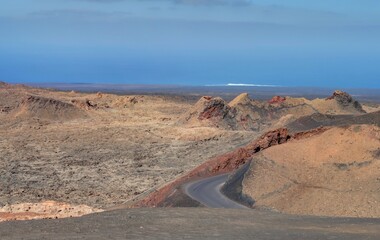 volcans du parc national de Timanfaya sur l'île de Lanzarote aux canaries en Espagne