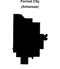 Obraz premium Forrest City (Arkansas) blank outline map