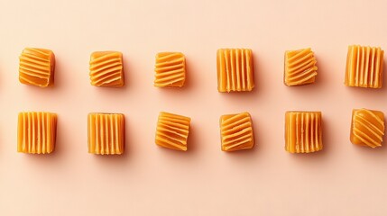   A cluster of miniature meals scattered on a light pink background, with some food overlapping one another