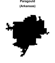 Fototapeta premium Paragould (Arkansas) blank outline map