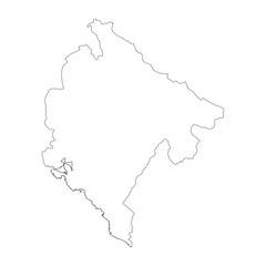 Fototapeta premium Montenegro blank outline map