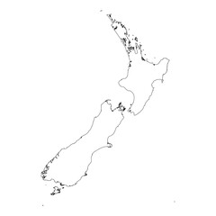 New Zealand blank outline map