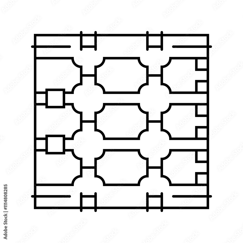 Poster photonics quantum technology line icon vector. photonics quantum technology sign. isolated contour s