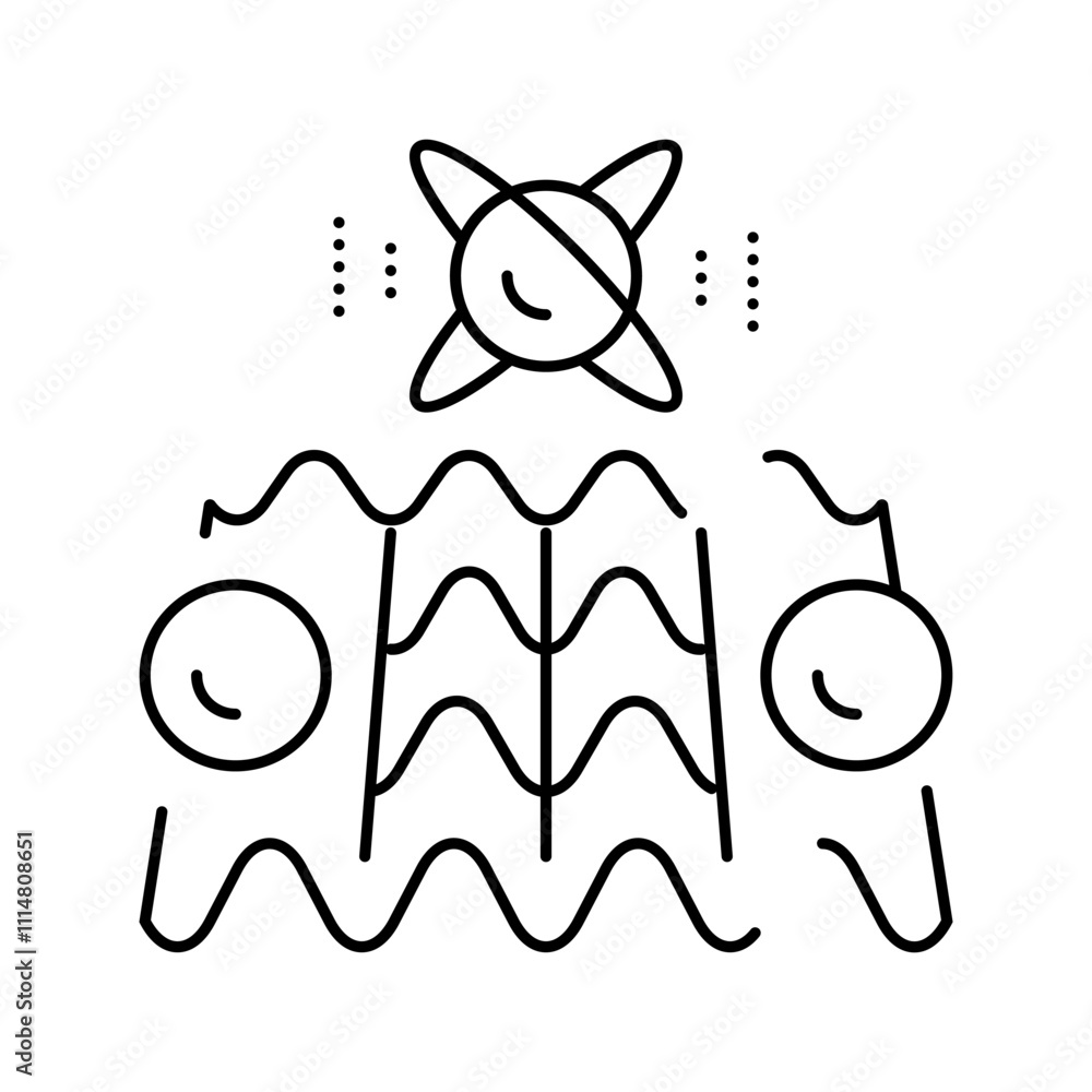 Aufkleber error correction quantum technology line icon vector. error correction quantum technology sign. isol