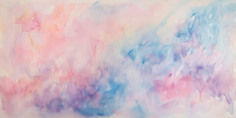 A vivid abstract watercolor background in pastel tones of pink, blue, and purple with soft textures and smooth transitions, creating an artistic and vibrant aesthetic.