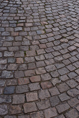 Cobblestone road texture mosaic pattern