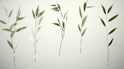 Obraz premium A green wall filled with plants against a white background