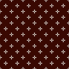 Modern minimalist abstract background. Seamless pattern with bright crosses. Repeated pluses motif. Simple geometric ornament. Childrens wallpaper. Digital paper, textile print, page fill. Vector