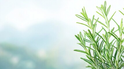Fototapeta premium a green plant with a hazy sky in the backdrop